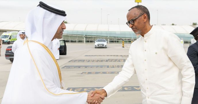 رئيس رواندا يصل الدوحة لتقديم واجب العزاء في فقيد الوطن الكبير
