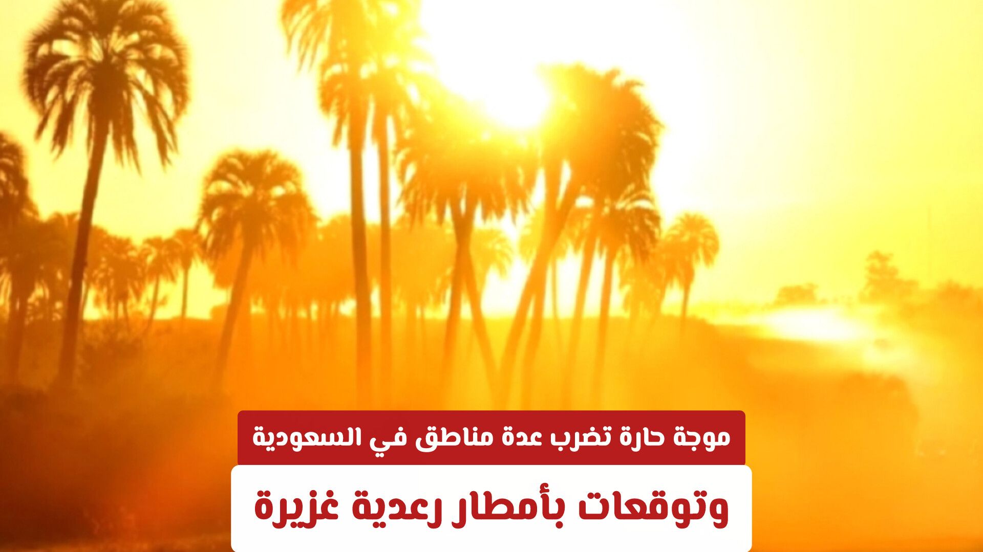 حالة الطقس اليوم في السعودية: موجة حارة تضرب عدة مناطق وتوقعات بأمطار رعدية غزيرة
