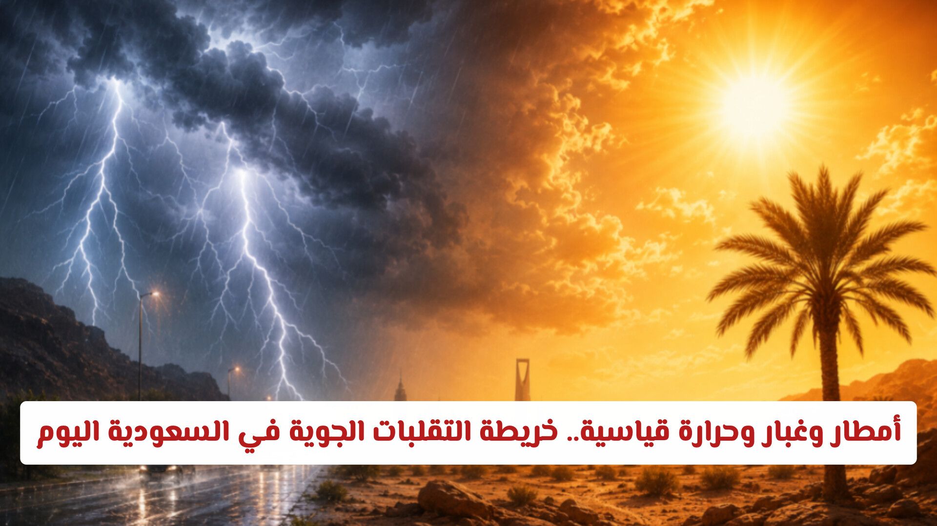 أمطار وغبار وحرارة قياسية.. خريطة التقلبات الجوية في السعودية اليوم