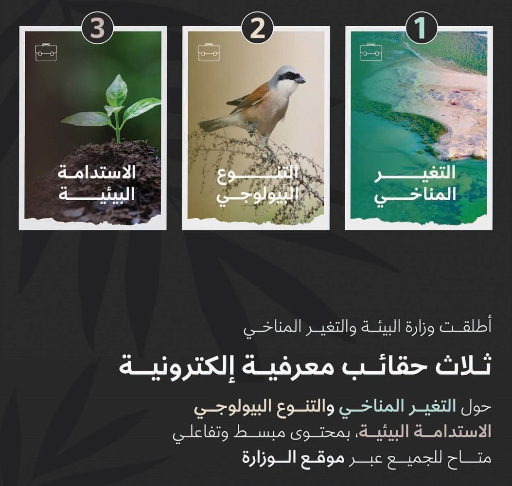«البيئة» تطلق 3 حقائب معرفية إلكترونية في التغير المناخي