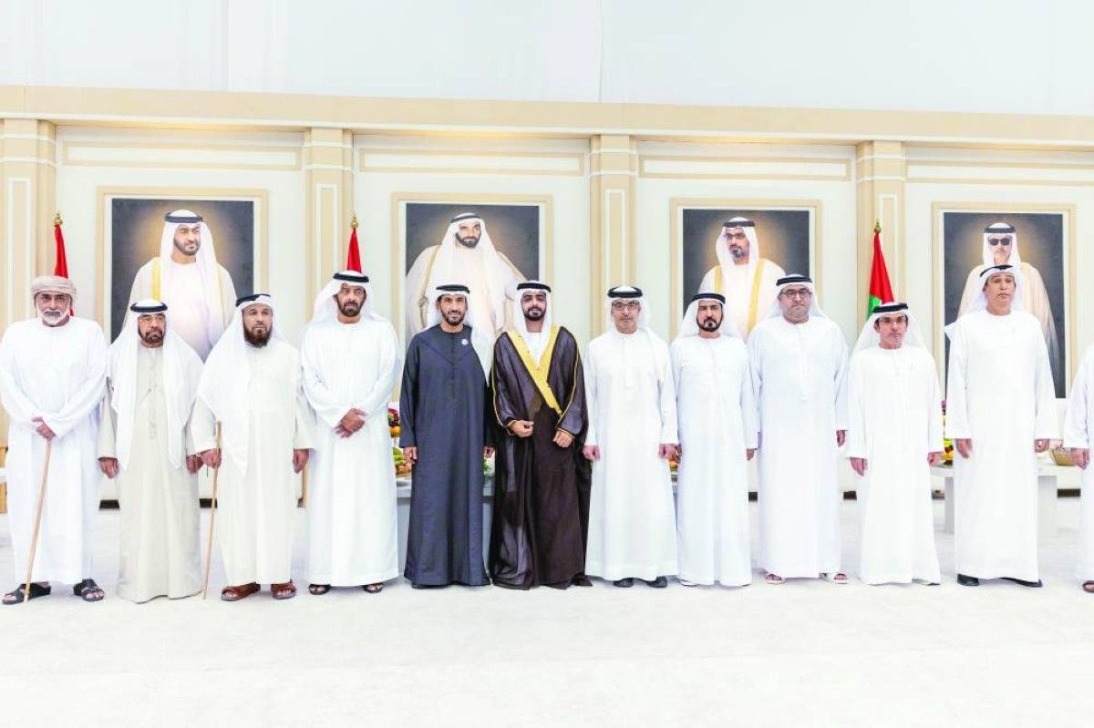 هزاع ونهيان بن زايد يحضران زفاف محمد علي الكعبي
