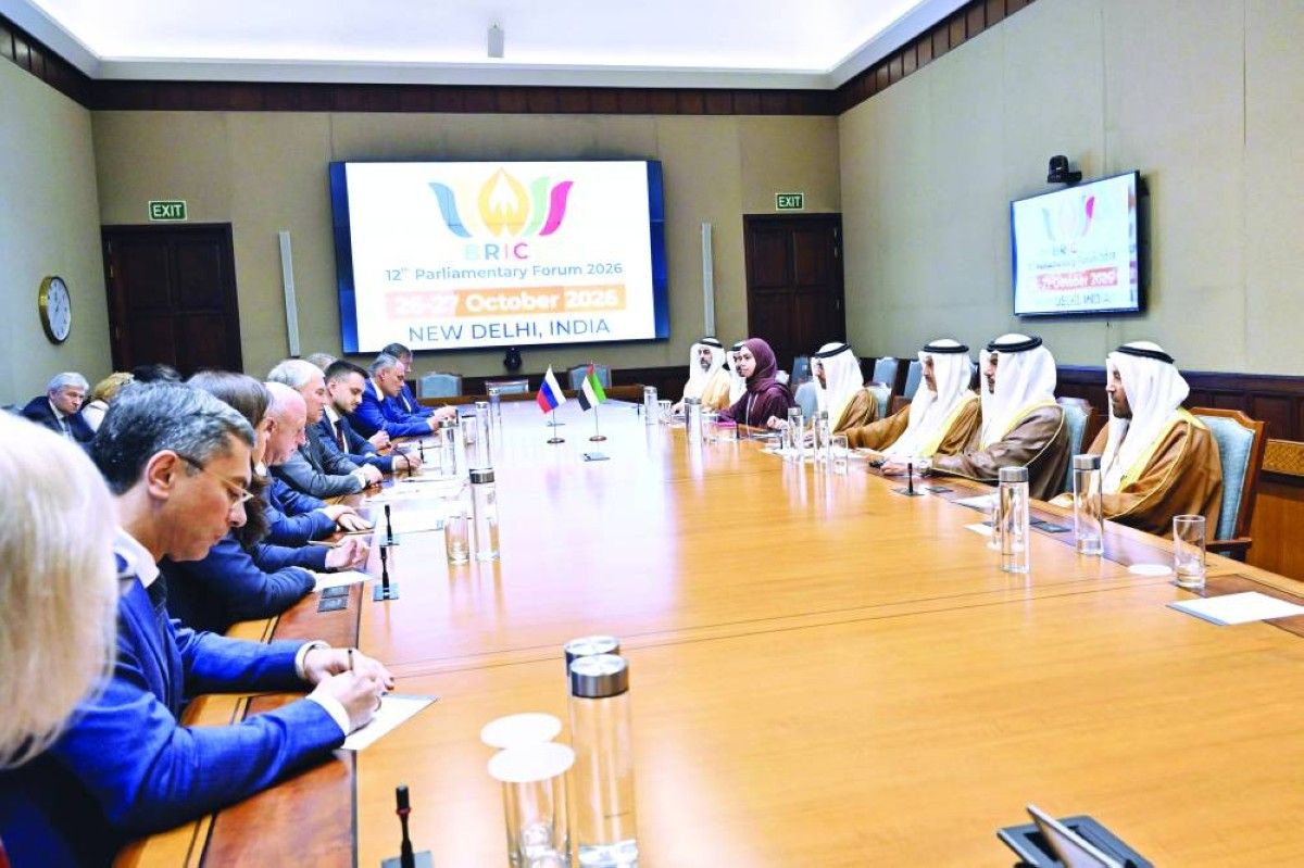 صقر غباش يبحث ورئيس مجلس الدوما تعزيز الشراكة الاستراتيجية