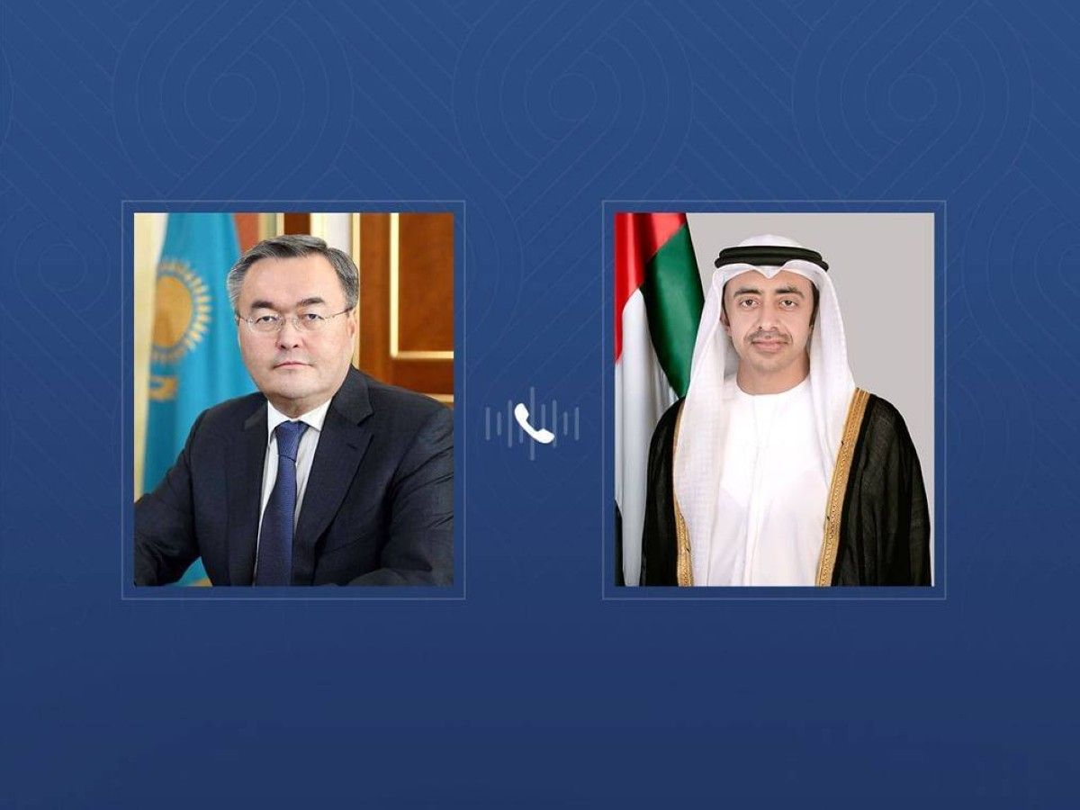 عبدالله بن زايد ووزير خارجية كازاخستان يبحثان هاتفياً العلاقات الثنائية والتطورات الإقليمية والدولية