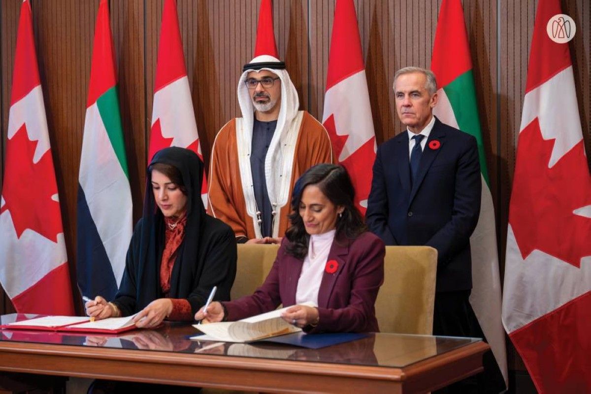 ولي عهد أبوظبي ورئيس وزراء كندا يشهدان توقيع اتفاقية الشراكة الاقتصادية الشاملة بين البلدين