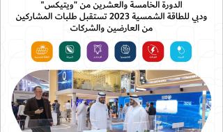 معرض "ويتيكس" ودبي للطاقة الشمسية 2023 يستقبل طلبات مشاركة العارضين والشركات