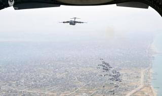 «طيور الخير» تنفذ الإسقاط الجوي الـ 34 للمساعدات الإنسانية والإغاثية على شمالي غزة