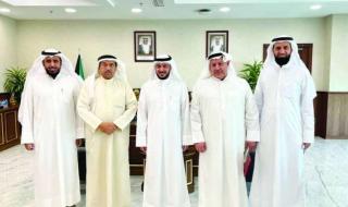 المطيري خلال استقباله وفد جمعية المياه الكويتية