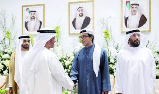 منصور بن زايد يحضر أفراح النعيمي والمزروعي