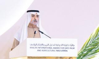 هزاع بن زايد شخصية العام لجائزة خليفة لنخيل التمر والابتكار الزراعي