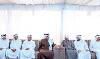 سعود بن صقر يقدم واجب العزاء في وفاة عبيد النعيمي