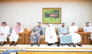 منصور بن زايد يعزي في وفاة محمد بن عبيد آل مكتوم