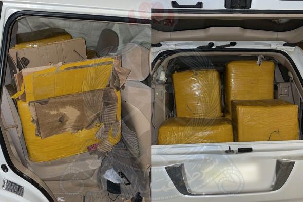 ضبط شخص قام بتهريب المخدرات باستخدام مركبته